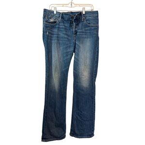 vintage Abercrombie & Fitch Mens Jeans Size 32 Blue Distressed Button Fly Straig